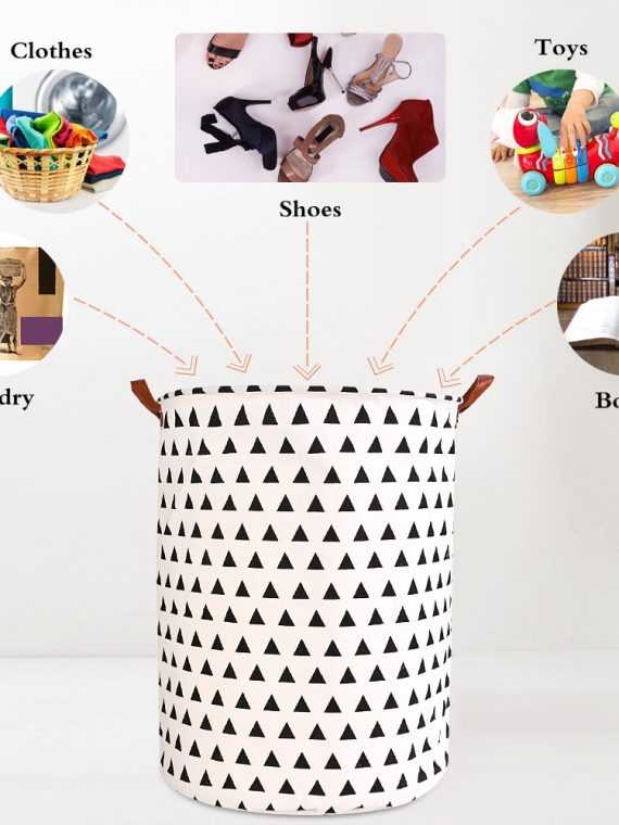 1pc Folding Laundry Basket Round Storage Bin Bag Large Hamper Collapsible Clothes Toy Basket Bucket Organizer Large Capacity