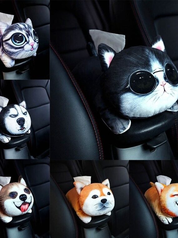 DogMEGA Pet Cute Car Tissue Box